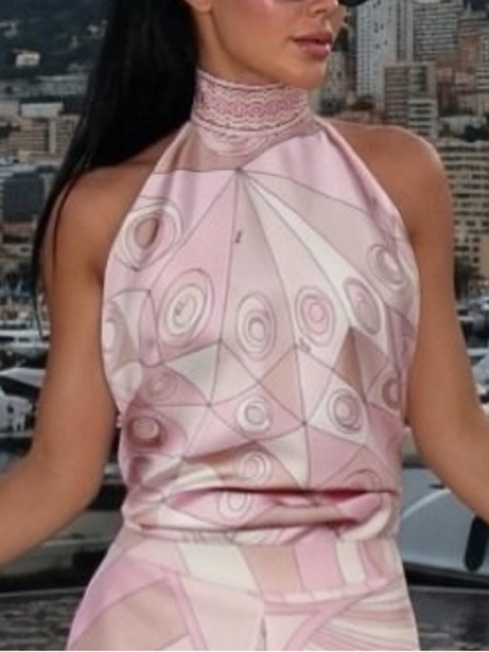 PUCCI OCCHI PRINT HALTER TOP